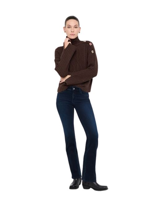 Dolcevita in lana con bottoni gioiello CIOCCOLATO Liu Jo | MF5425MS040X0385